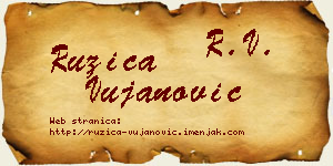 Ružica Vujanović vizit kartica